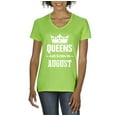 thumbnail image 1 of Artix - Women's T-Shirt V-Neck Short Sleeve - Birthday Gift Queens Are Born in August, 1 of 5