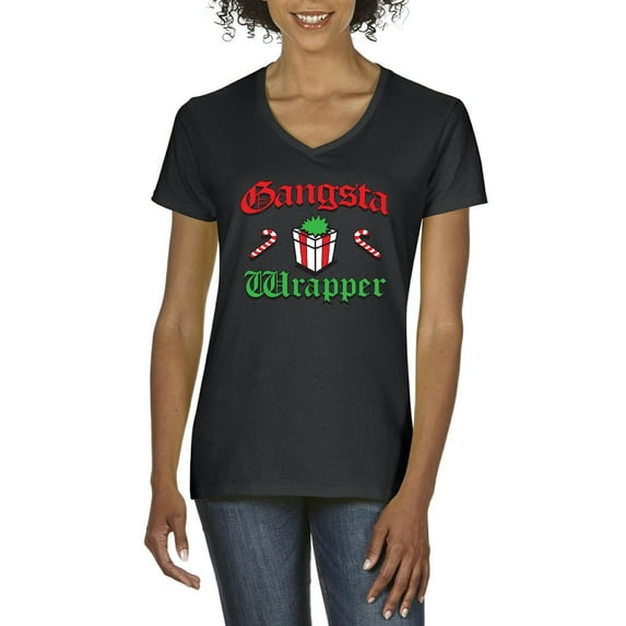 Artix - Women's T-Shirt V-Neck Short Sleeve - Christmas Wrapper