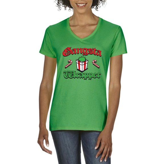 Artix - Women's T-Shirt V-Neck Short Sleeve - Christmas Wrapper