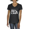 thumbnail image 1 of Artix - Women's T-Shirt V-Neck Short Sleeve - Crazy Cat Lady, 1 of 5