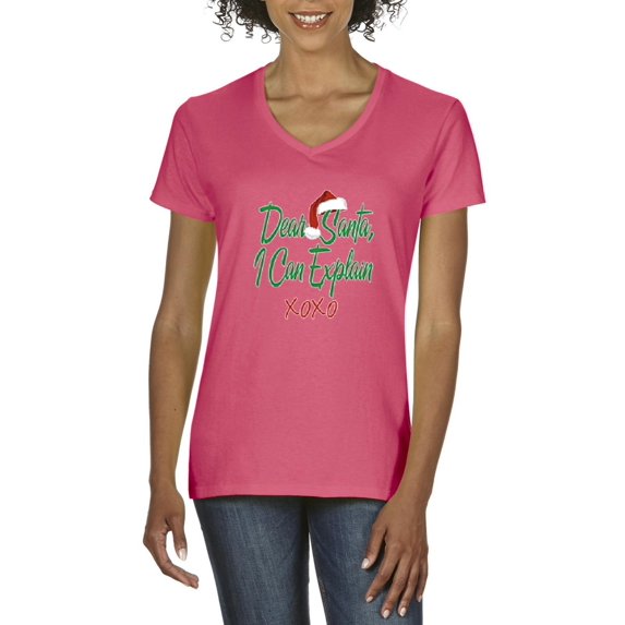 Artix - Women's T-Shirt V-Neck Short Sleeve - Dear Santa