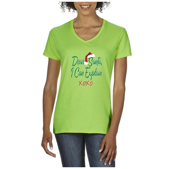 Artix - Women's T-Shirt V-Neck Short Sleeve - Dear Santa