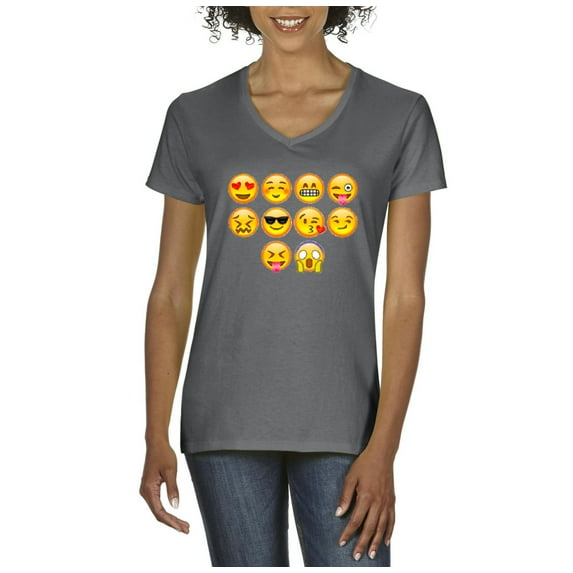 Artix - Women's T-Shirt V-Neck Short Sleeve - Emoji Entourage