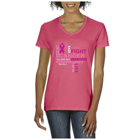 Artix - Women's T-Shirt V-Neck Short Sleeve - Fight Breast Cancer