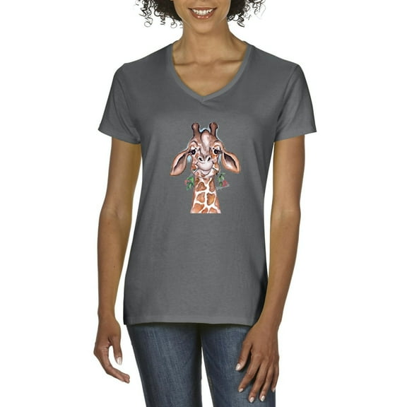 Artix - Women's T-Shirt V-Neck Short Sleeve - Giraffe