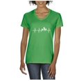 thumbnail image 1 of Artix - Women's T-Shirt V-Neck Short Sleeve - Heartbeat Mountains, 1 of 5