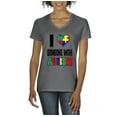 thumbnail image 1 of Artix - Women's T-Shirt V-Neck Short Sleeve - I Love Someone With Autism, 1 of 5