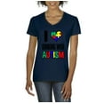 thumbnail image 1 of Artix - Women's T-Shirt V-Neck Short Sleeve - I Love Someone With Autism, 1 of 5