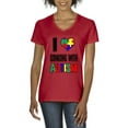 thumbnail image 1 of Artix - Women's T-Shirt V-Neck Short Sleeve - I Love Someone With Autism, 1 of 5