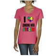 thumbnail image 1 of Artix - Women's T-Shirt V-Neck Short Sleeve - I Love Someone With Autism, 1 of 5