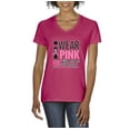 thumbnail image 1 of Artix - Women's T-Shirt V-Neck Short Sleeve - I Wear Pink for Someone Special, 1 of 5