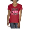 thumbnail image 1 of Artix - Women's T-Shirt V-Neck Short Sleeve - I Wear Pink for Someone Special, 1 of 5
