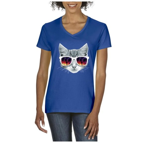 Artix - Women's T-Shirt V-Neck Short Sleeve - Kitty