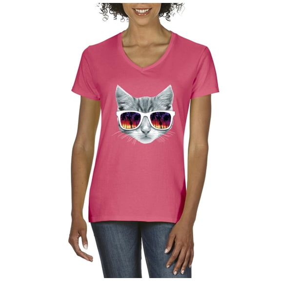 Artix - Women's T-Shirt V-Neck Short Sleeve - Kitty