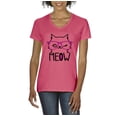 thumbnail image 1 of Artix - Women's T-Shirt V-Neck Short Sleeve - Meow Cute Cat Kitty, 1 of 5