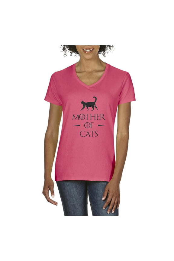 Artix - Women's T-Shirt V-Neck Short Sleeve - Mother Of Cats