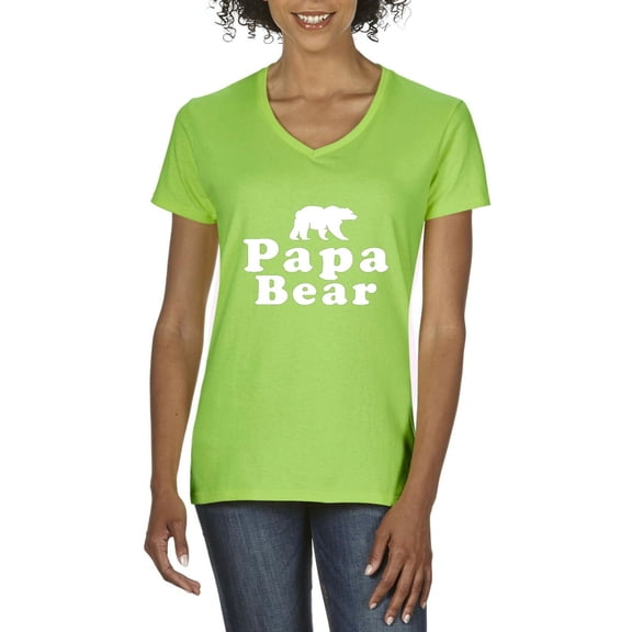 Artix - Women's T-Shirt V-Neck Short Sleeve - Papa Bear