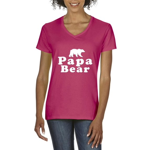 Artix - Women's T-Shirt V-Neck Short Sleeve - Papa Bear