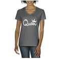 thumbnail image 1 of Artix - Women's T-Shirt V-Neck Short Sleeve - Queen in White Crown, 1 of 5