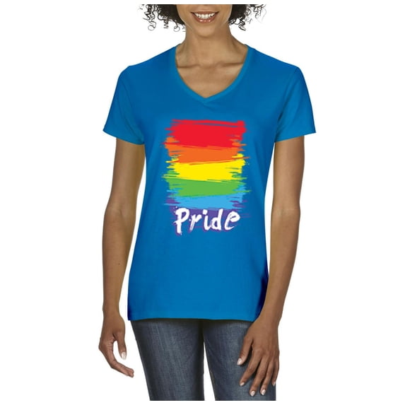 Artix - Women's T-Shirt V-Neck Short Sleeve - Rainbow Pride