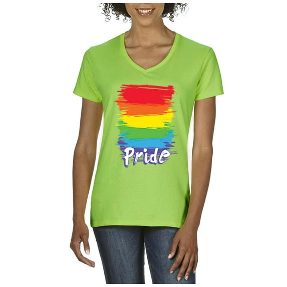 Artix - Women's T-Shirt V-Neck Short Sleeve - Rainbow Pride