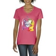 thumbnail image 1 of Artix - Women's T-Shirt V-Neck Short Sleeve - Space Cat, 1 of 5
