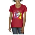 thumbnail image 1 of Artix - Women's T-Shirt V-Neck Short Sleeve - Space Cat, 1 of 5