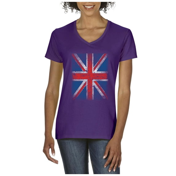 Artix - Women's T-Shirt V-Neck Short Sleeve - Union Jack British Flag