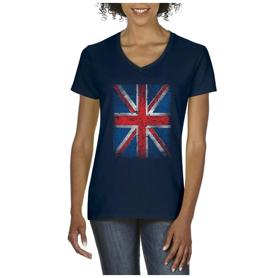 Artix - Women's T-Shirt V-Neck Short Sleeve - Union Jack British Flag
