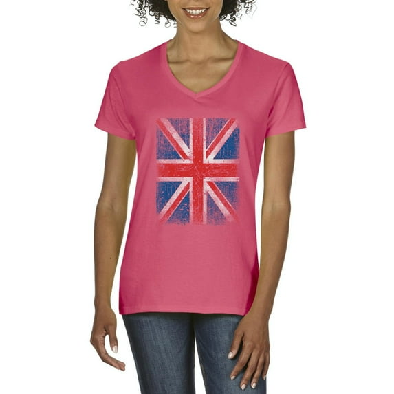 Artix - Women's T-Shirt V-Neck Short Sleeve - Union Jack British Flag