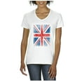 thumbnail image 1 of Artix - Women's T-Shirt V-Neck Short Sleeve - Union Jack British Flag, 1 of 5
