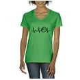thumbnail image 1 of Artix - Women's T-Shirt V-Neck Short Sleeve, up to Women Size 3XL - Basketball Heartbeat, 1 of 5