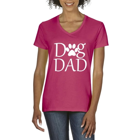 Artix - Women's T-Shirt V-Neck Short Sleeve, up to Women Size 3XL - Dog Dad