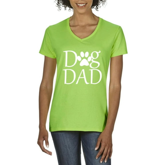 Artix - Women's T-Shirt V-Neck Short Sleeve, up to Women Size 3XL - Dog Dad