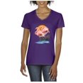 thumbnail image 1 of Artix - Women's T-Shirt V-Neck Short Sleeve, up to Women Size 3XL - Flamingo, 1 of 5