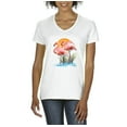 thumbnail image 1 of Artix Pink Flamingos In Water Pond Travel Gift for Birthday Christmas Party Women's V-Neck T-Shirt Tee Clothes, 1 of 5