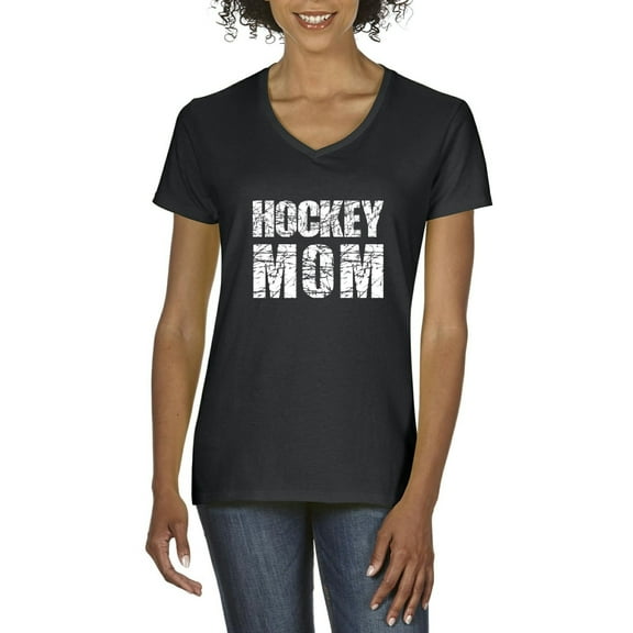 Artix - Women's T-Shirt V-Neck Short Sleeve, up to Women Size 3XL - Hockey Mom