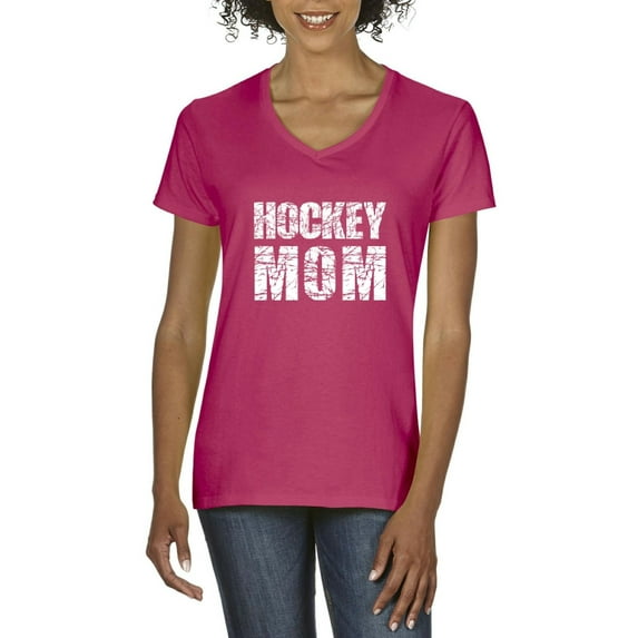 Artix - Women's T-Shirt V-Neck Short Sleeve, up to Women Size 3XL - Hockey Mom
