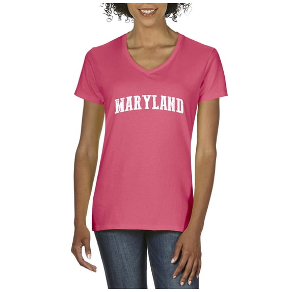 Artix - Women's T-Shirt V-Neck Short Sleeve, up to Women Size 3XL - Maryland