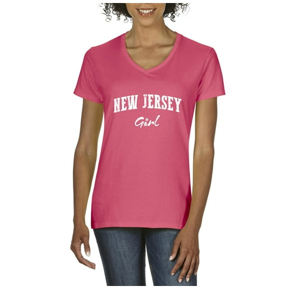 Artix - Women's T-Shirt V-Neck Short Sleeve, up to Women Size 3XL - New Jersey Girl