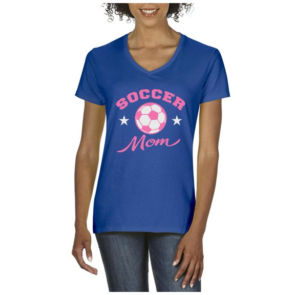 Artix - Women's T-Shirt V-Neck Short Sleeve, up to Women Size 3XL - Soccer Mom
