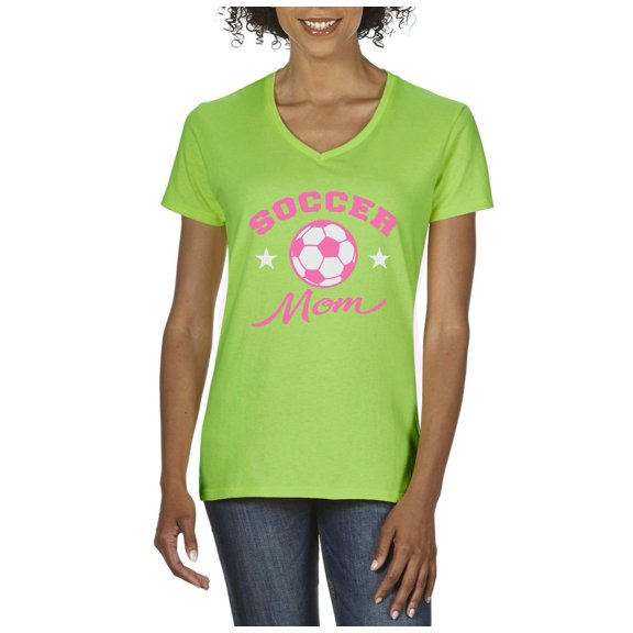 Artix - Women's T-Shirt V-Neck Short Sleeve, up to Women Size 3XL - Soccer Mom