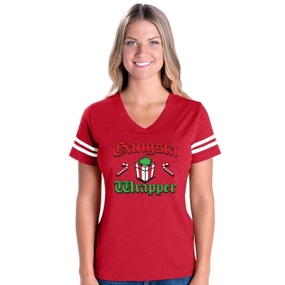 Artix - Womens Football Fine Jersey T-shirts - Christmas Wrapper