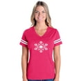 thumbnail image 1 of Artix - Womens Football Fine Jersey T-shirts, up to Size 3XL - Christmas Snowflake, 1 of 5