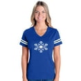 thumbnail image 1 of Artix - Womens Football Fine Jersey T-shirts, up to Size 3XL - Christmas Snowflake, 1 of 5