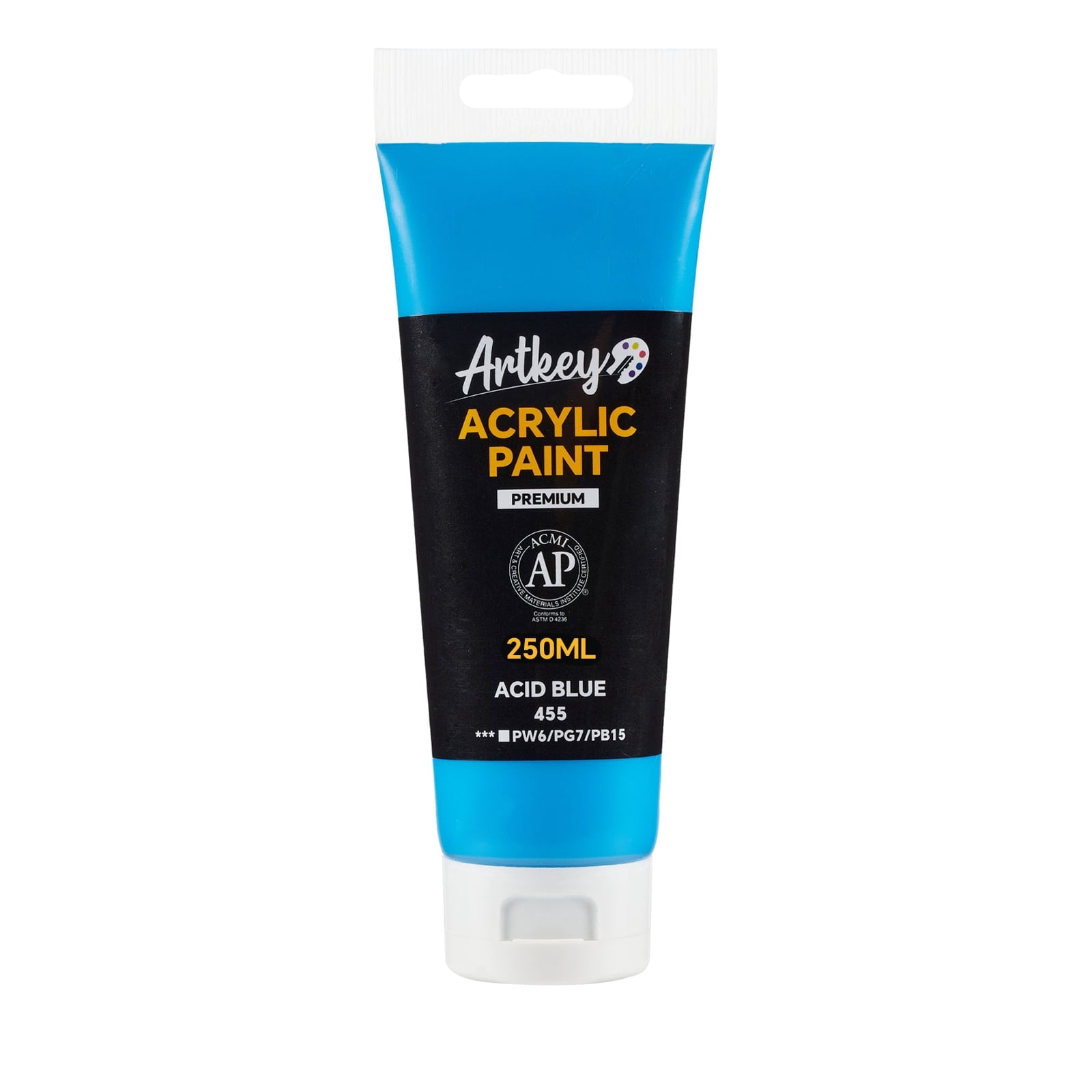 Artkey Acrylic Craft Paint - Acid Blue Tubes, Multi-Surface, Semi-Gloss, 250 ml/8.45 fl oz
