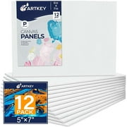 Artkey Canvas Panels, 5"x7",12 Pack, Acid-Free 100% Cotton White Canvases Boards for Painting for Adult
