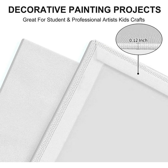 Artkey Canvas Panels 8x8 inch 24-Pack, Acid-Free 100% Cotton Canvas Boards for Painting for Adult