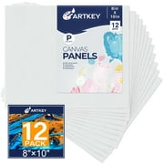 Artkey Canvas Panels 8x10 inch 12-Pack, Acid-Free 100% Cotton for Painting for Adult