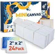Artkey Mini Canvas, 2x2 inch 24-Pack,100% Cotton Square Small Canvases for Painting for Adult & Kids